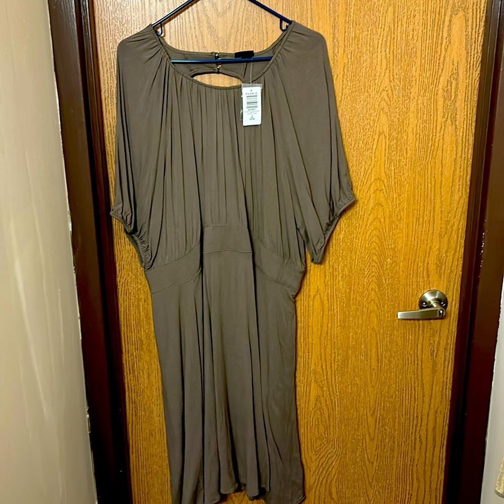 A Mini slub sleeve Skater Dress